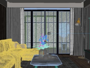 panorama scandinavian style living room restaurant space 18 3D Model