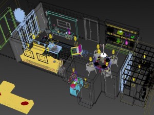 panorama scandinavian style living room restaurant space 18 3D Model