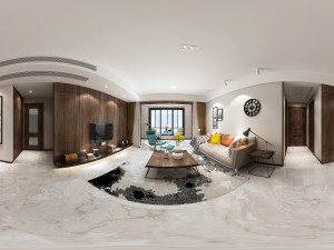 panorama scandinavian style living room restaurant space 19 3D मॉडल