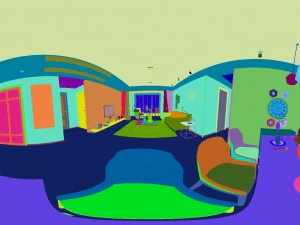 panorama scandinavian style living room restaurant space 19 3D Model