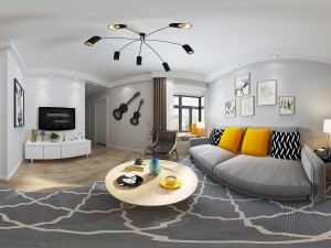 panorama nordic style living room dining room 21 3D Модель