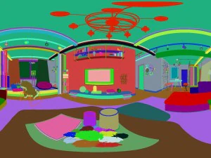 panorama scandinavian style living room restaurant space 22 3D Model
