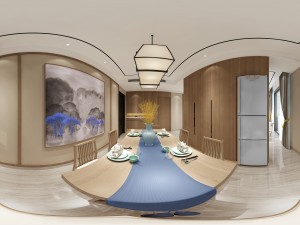 panoramic 360 antique chinese style kitchen with kitchen space 01 3D Модель