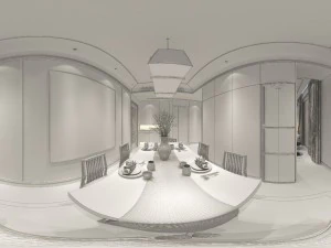 パノラマ 360 のアンティーク中国スタイルのキッチン、キッチン スペース 01 3Dモデル