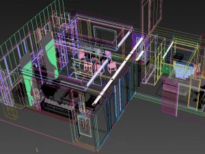 パノラマ 360 のアンティーク中国スタイルのキッチン、キッチン スペース 01 3Dモデル