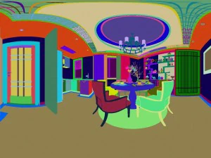panorama antique chinese style restaurant kitchen space 02 3D Model