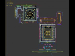 panorama antique chinese style restaurant kitchen space 02 Modèle 3D