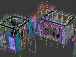 panorama antique chinese style restaurant kitchen space 02 Modèle 3D