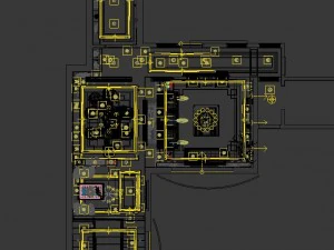 panorama antique chinese style restaurant kitchen space 03 3D Model