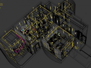 panorama antique chinese style restaurant kitchen space 03 3D Модель