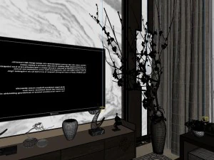 panorama antique chinese style restaurant kitchen space 03 3D Model