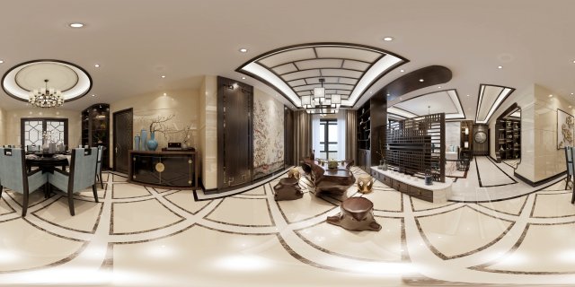 panorama antique chinese style restaurant kitchen space 04 Model 3D .c4d .max .obj .3ds .fbx .stl .blend 