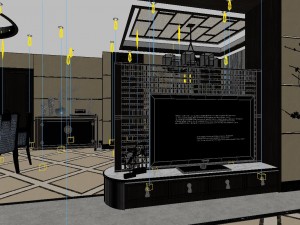 panorama antique chinese style restaurant kitchen space 04 Model 3D