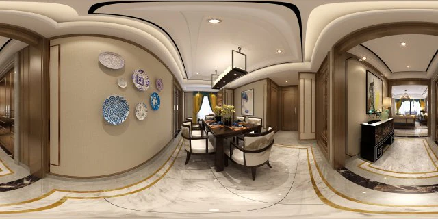 panorama antique chinese style restaurant kitchen space 05 3D Model .c4d .max .obj .3ds .fbx .stl .blend