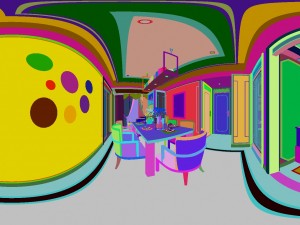 panorama antique chinese style restaurant kitchen space 05 3D Modell