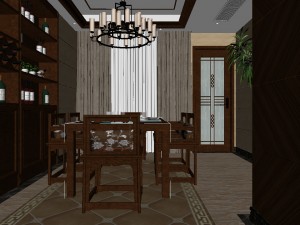 panoramic 360 antique chinese style kitchen with kitchen space 06 3D 모델