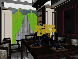 panoramic 360 antique chinese style kitchen with kitchen space 06 3D 모델