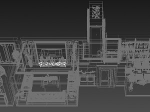 panoramic 360 antique chinese style kitchen with kitchen space 06 3D 모델