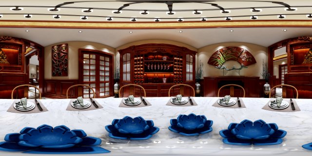 panorama antique chinese style restaurant kitchen space 07 3D 模型 .c4d .max .obj .3ds .fbx .stl .blend 