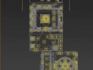 panorama antique chinese style restaurant kitchen space 07 3D Model