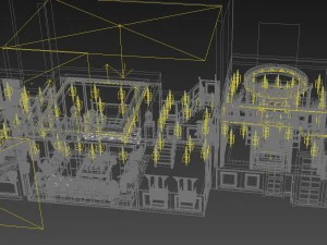 panorama antique chinese style restaurant kitchen space 07 3D Model