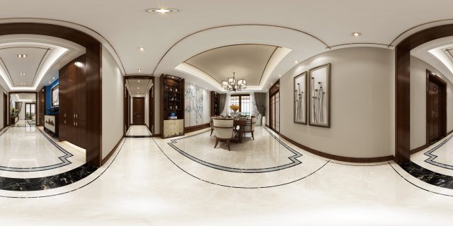 panoramic antique chinese style kitchen with kitchen space 08 Modello 3D .c4d .max .obj .3ds .fbx .stl .blend