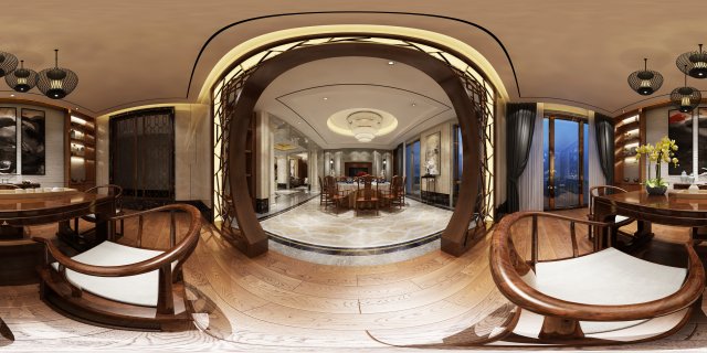 panoramic antique chinese style kitchen with kitchen space 09 Model 3D .c4d .max .obj .3ds .fbx .stl .blend 