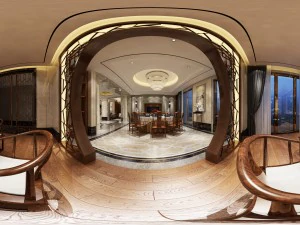 Cocina panor&aacute;mica antigua de estilo chino con espacio de cocina 09. Modelo 3D