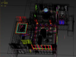 Cocina panor&aacute;mica antigua de estilo chino con espacio de cocina 09. Modelo 3D