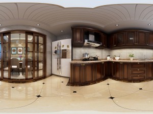 panoramic antique chinese style kitchen with kitchen space 11 Model 3D