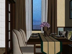 panoramic antique chinese style kitchen with kitchen space 11 3D Model