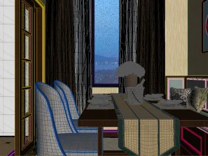 panoramic antique chinese style kitchen with kitchen space 11 3D Model