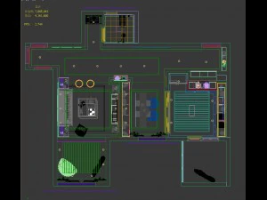 panoramic antique chinese style kitchen with kitchen space 11 3D Model