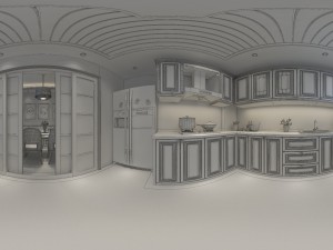 panoramic antique chinese style kitchen with kitchen space 11 Modello 3D