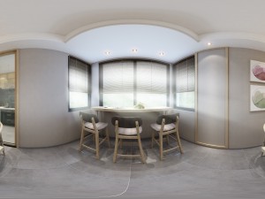 panoramic antique chinese style kitchen with kitchen space 12 3D Model