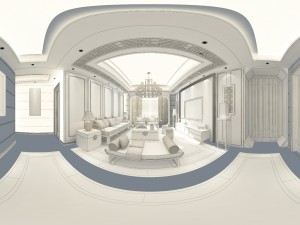 panorama antique chinese style family living room restaurant 03 Modelo 3D
