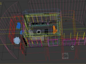 panorama antique chinese style family living room restaurant 04 3D Model