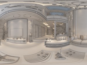 panorama antique chinese style family living room restaurant 06 Modelo 3D