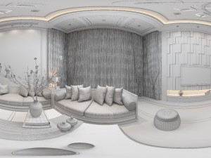 panorama antique chinese style family living room restaurant 07 Modelo 3D