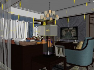 panorama antique chinese style family living room restaurant 08 Modelo 3D
