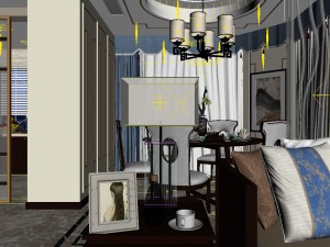 panorama antique chinese style family living room restaurant 08 Modelo 3D