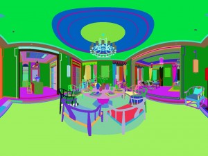 panorama antique chinese style family living room restaurant 09 3D Модель