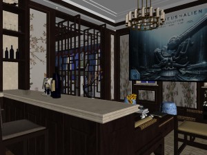panorama antique chinese style family living room restaurant 09 3D Модель