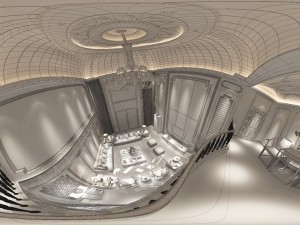 panorama antique chinese style family living room restaurant 13 3D Model