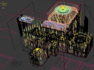panorama antique chinese style family living room restaurant 13 3D Model