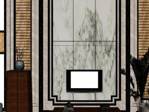 panorama antique chinese style family living room restaurant 13 3D Model