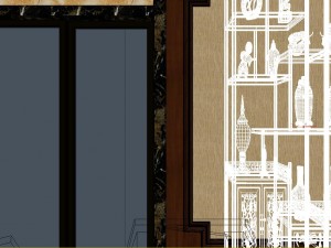 panorama antique chinese style family living room restaurant 13 3D Model