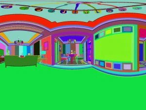 panorama antique chinese style family living room restaurant 14 3D Model