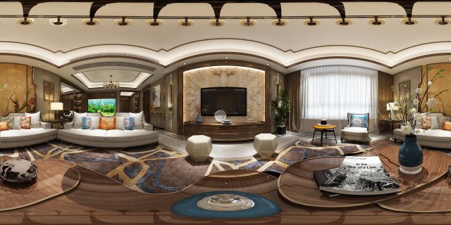 panorama antique chinese style family living room restaurant 15 Modelo 3D .c4d .max .obj .3ds .fbx .stl .blend 