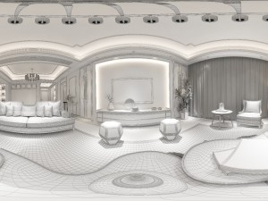 panorama antique chinese style family living room restaurant 15 Modelo 3D